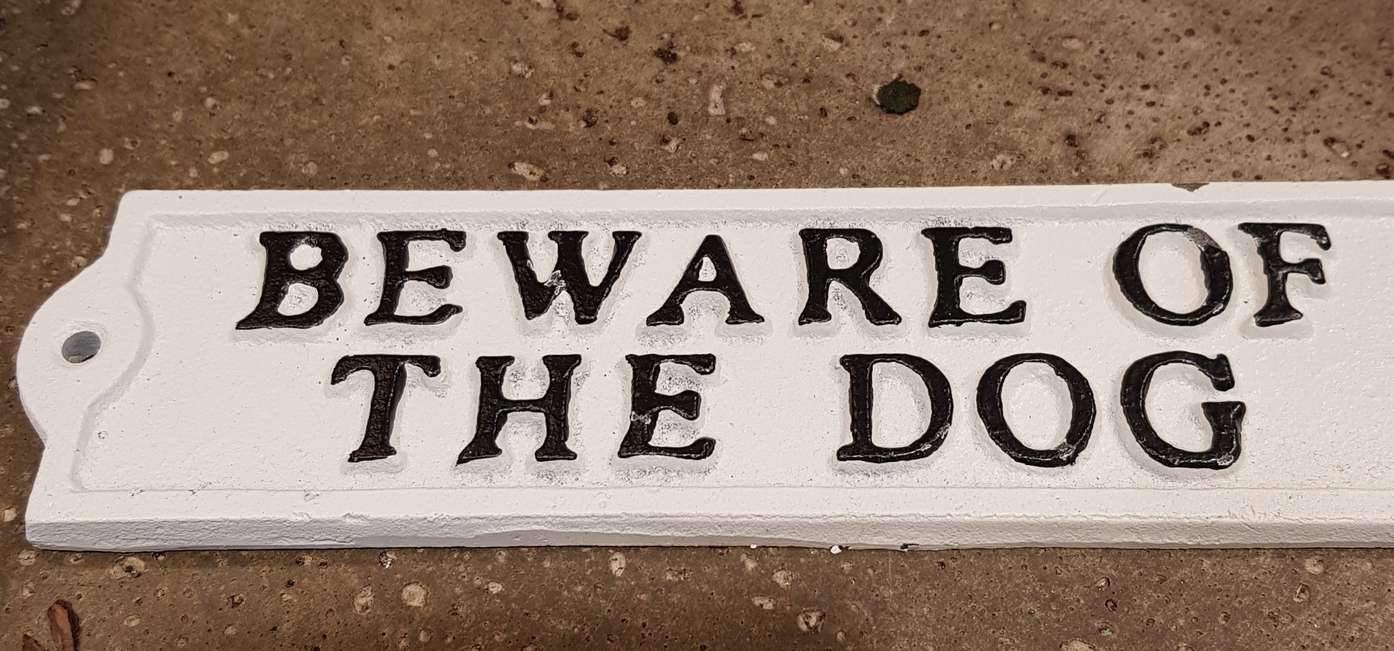 Beware of the Dog Cast Iron Sign 9"L