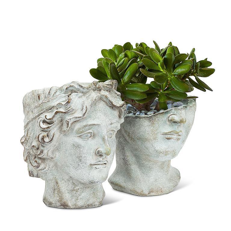 Half Male Face Planter 7"H