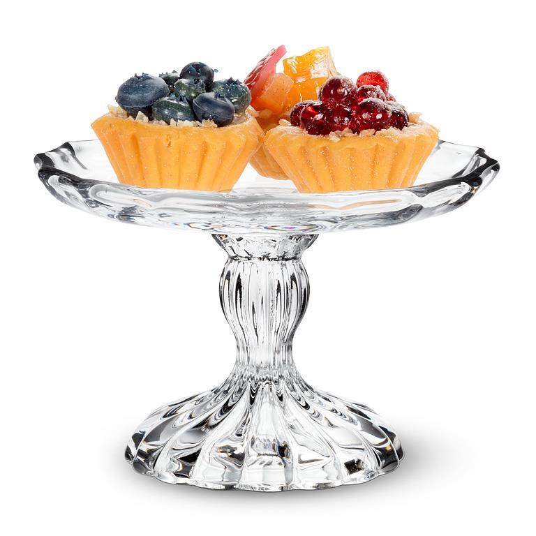 Small Embossed Pedestal Plate