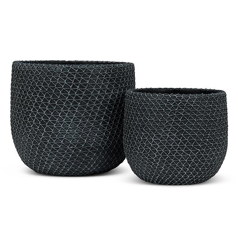 Mesh Texture Planter(Char)6"H