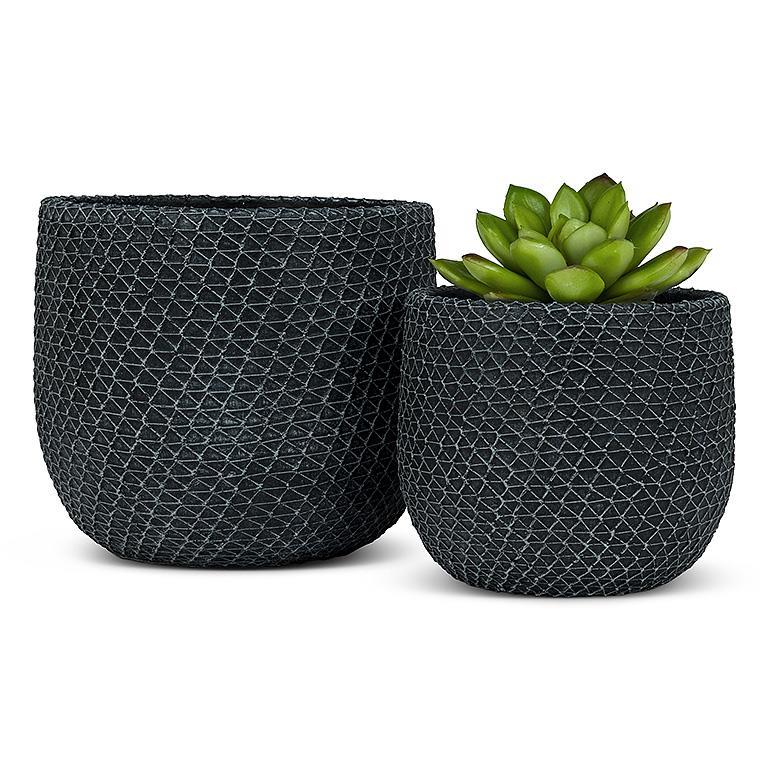 Mesh Texture Planter(Char)6"H