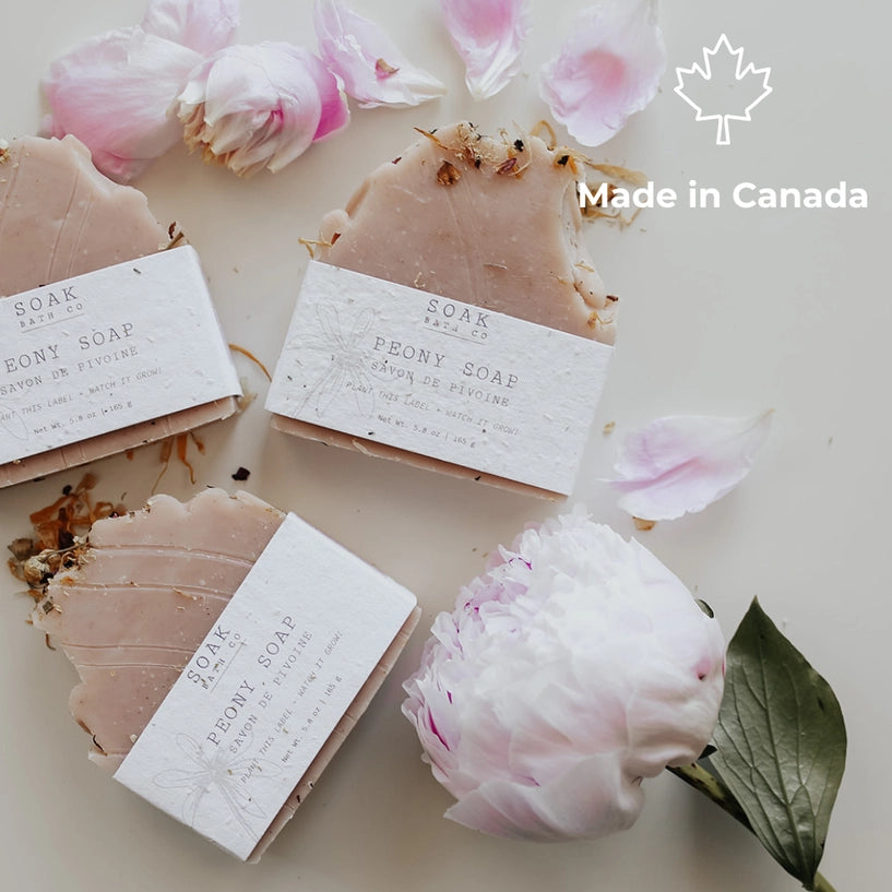 Peony Soap Bar: Floral Collection - Made in Canada