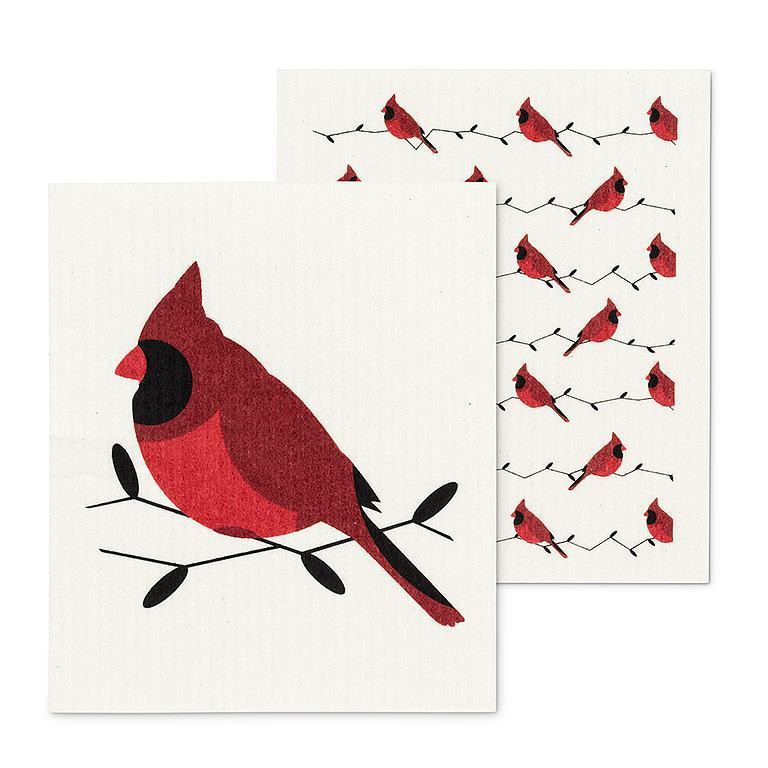 Cardinals Dishcloths.Set of 2