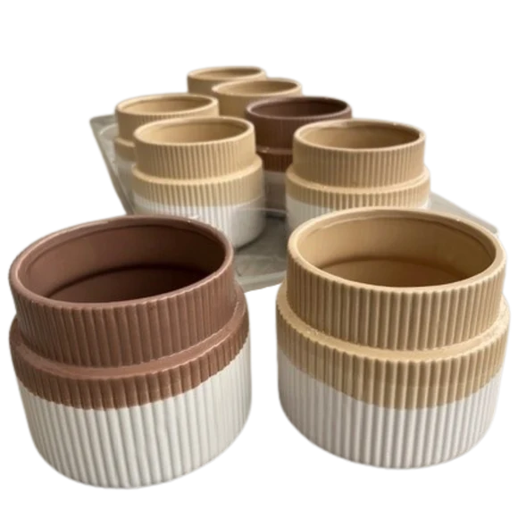 5" Ceramic pot - Neutrals