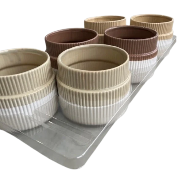 5" Ceramic pot - Neutrals