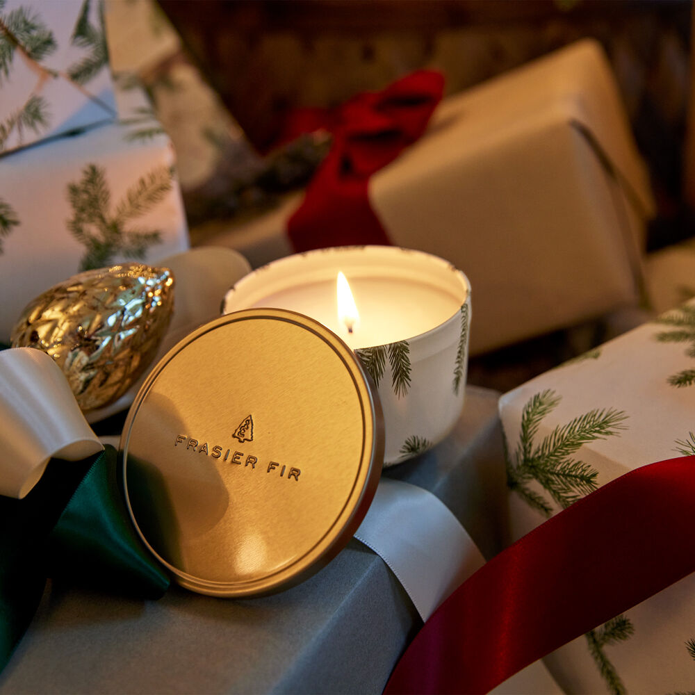 Frasier Fir Poured Candle Tin with Gold Lid