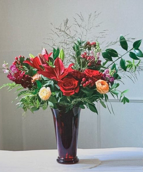 Crimson Elegance Arrangement
