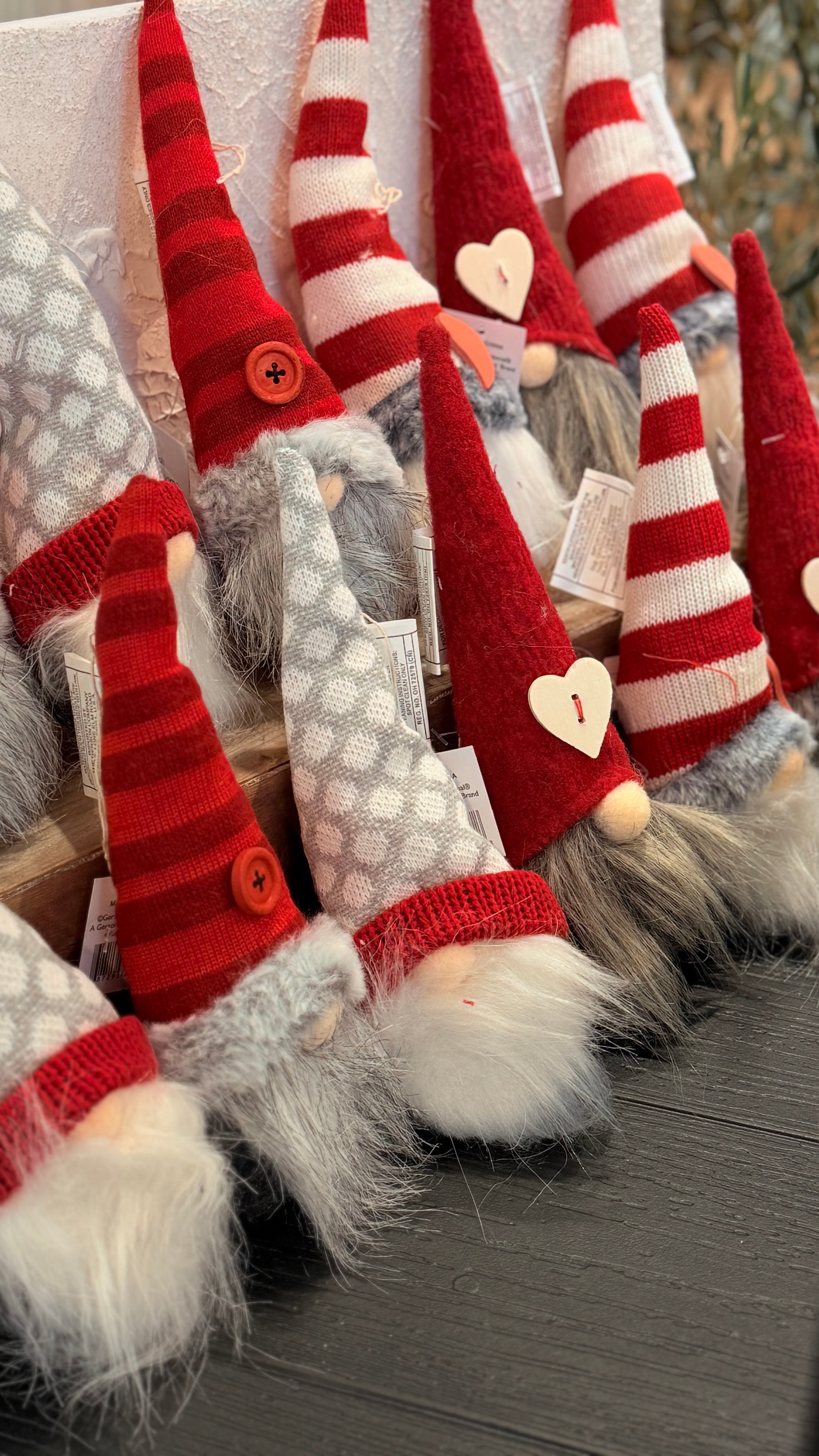 5"H PLUSH HOLIDAY GNOME ORNAMENT