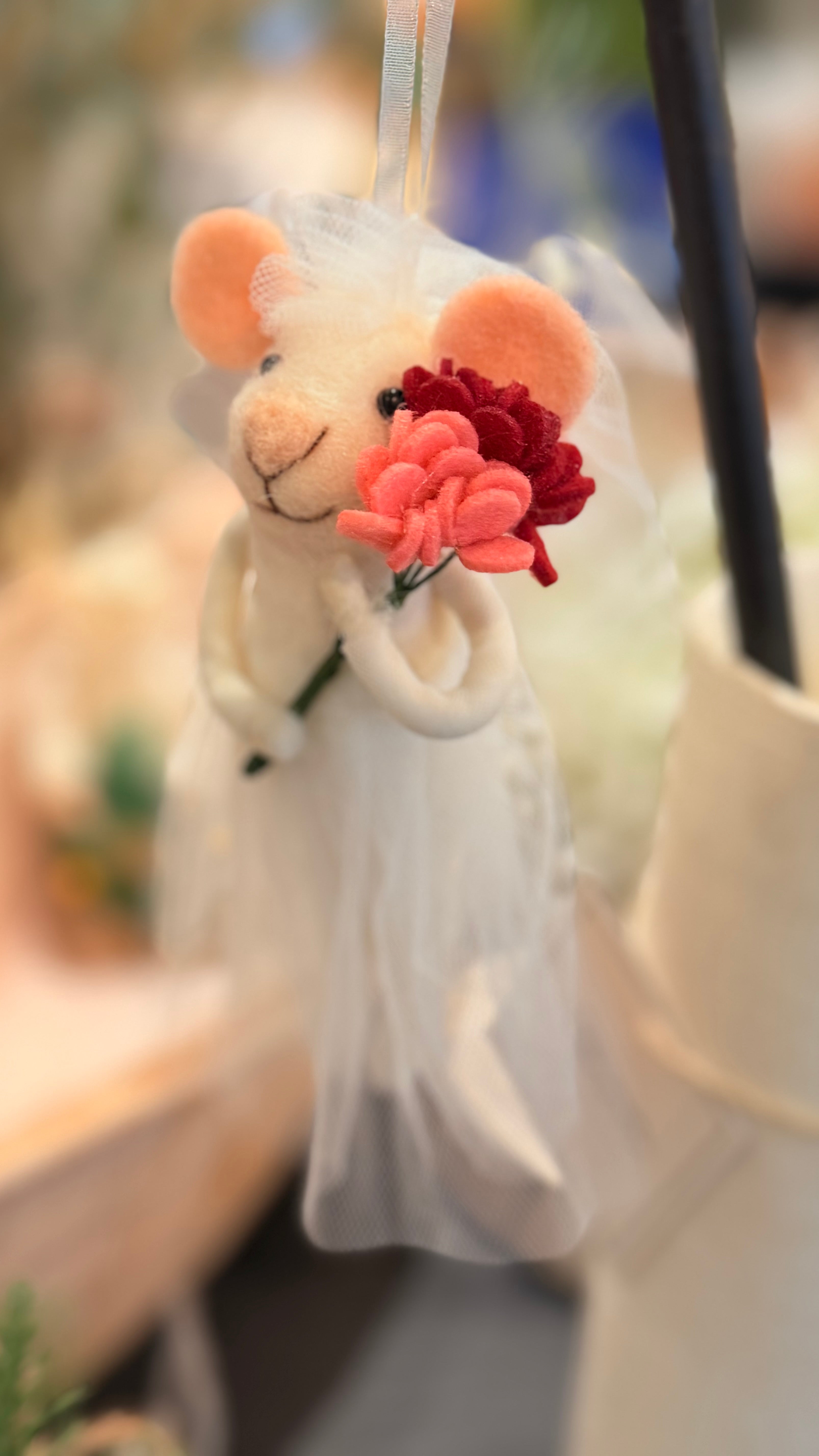 Bride Mouse Ornament 5"H