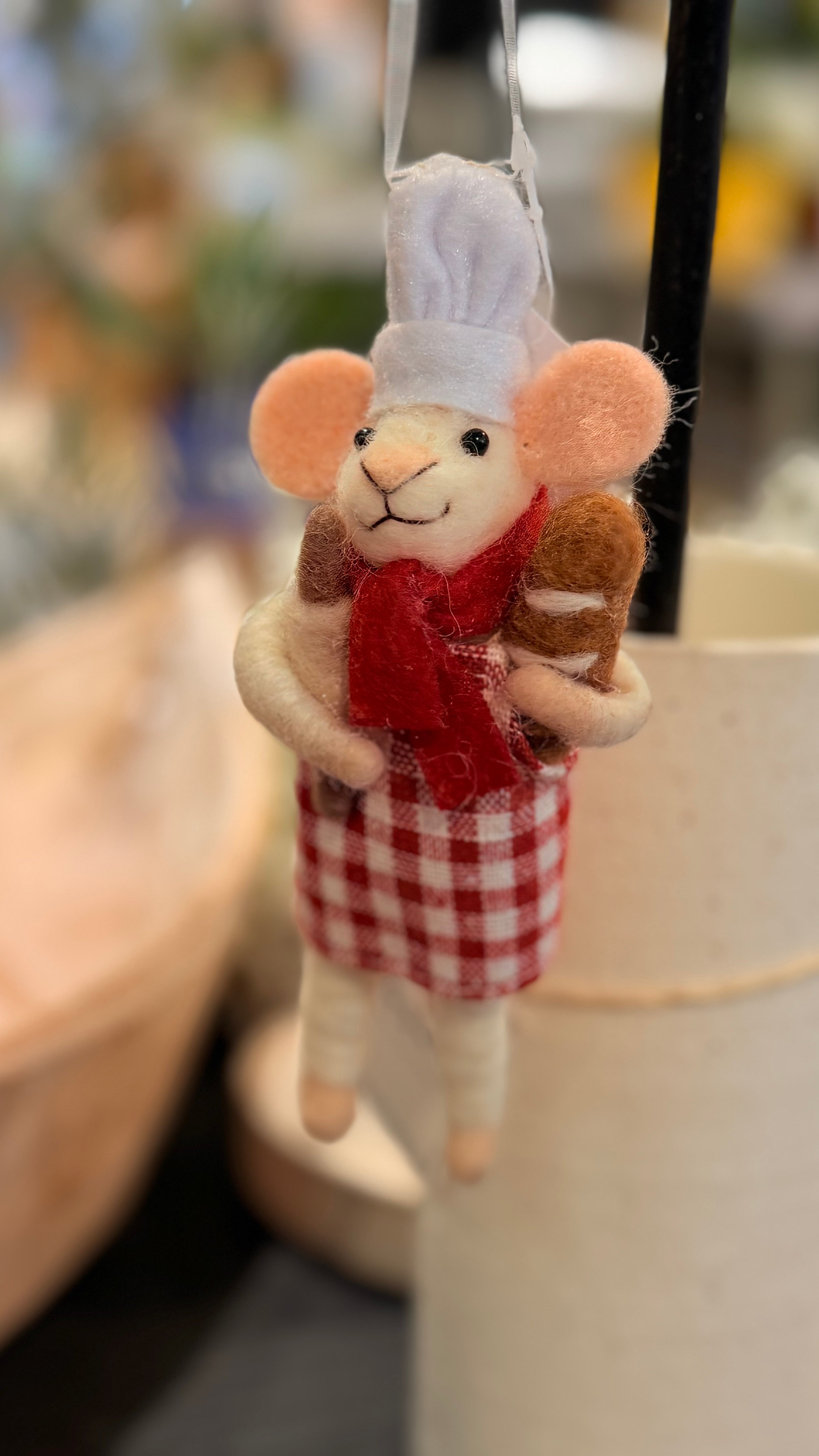 Chef Mouse Ornament 5"H
