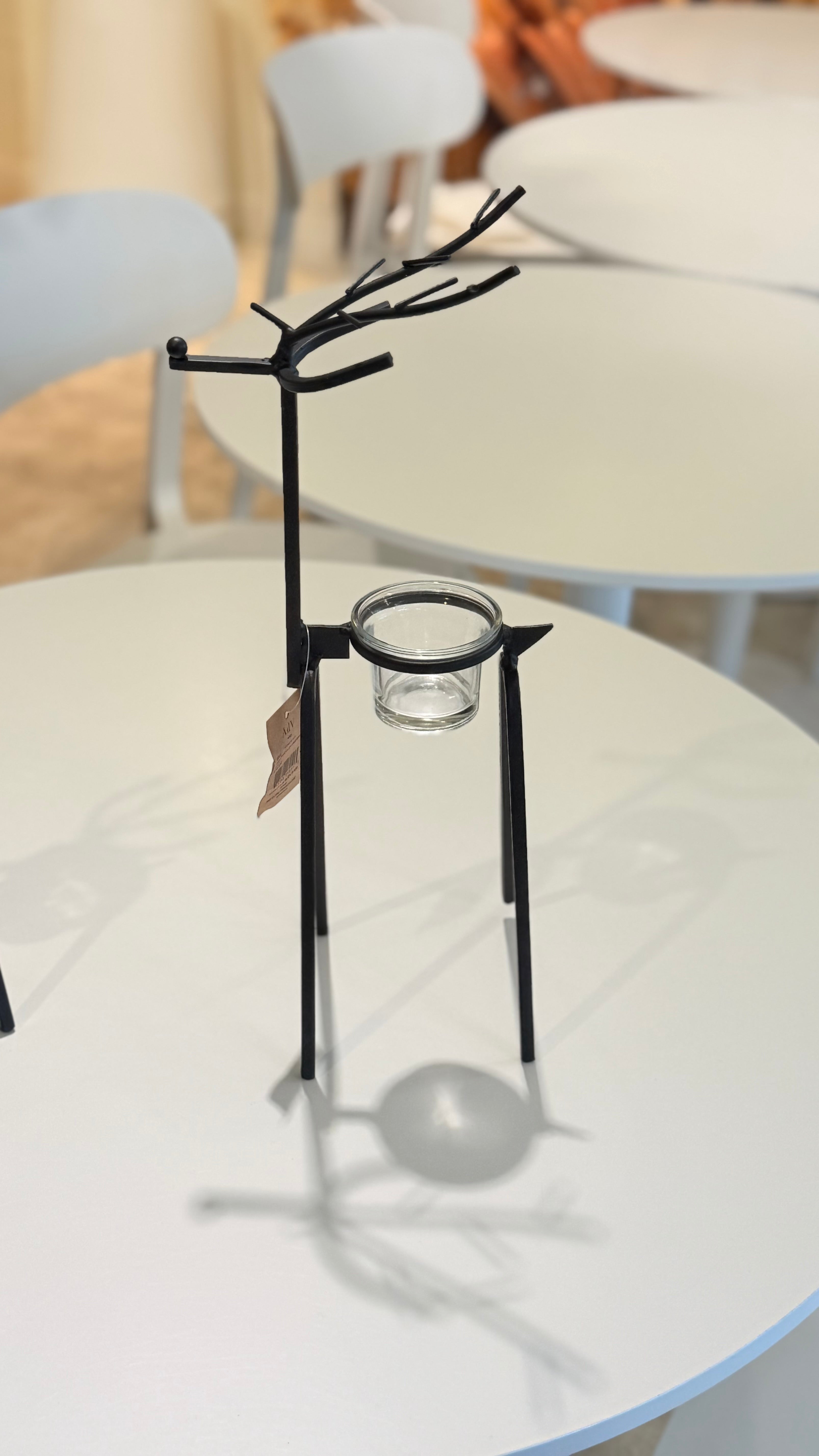 CANDLE HOLDER Deer-Black