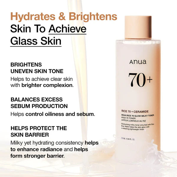 ANUA ++ Rice 70 Glow Milky Toner 250ml
