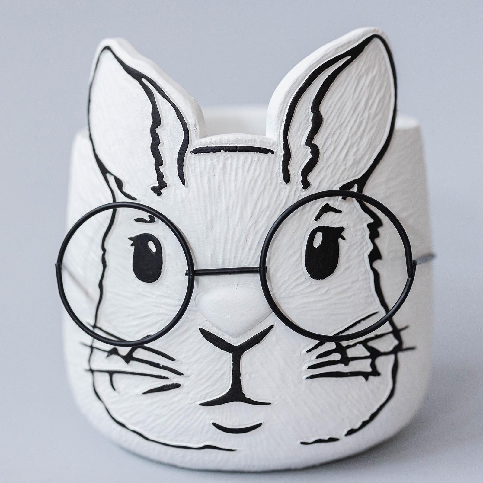 Cement Rabbit Pot, Large