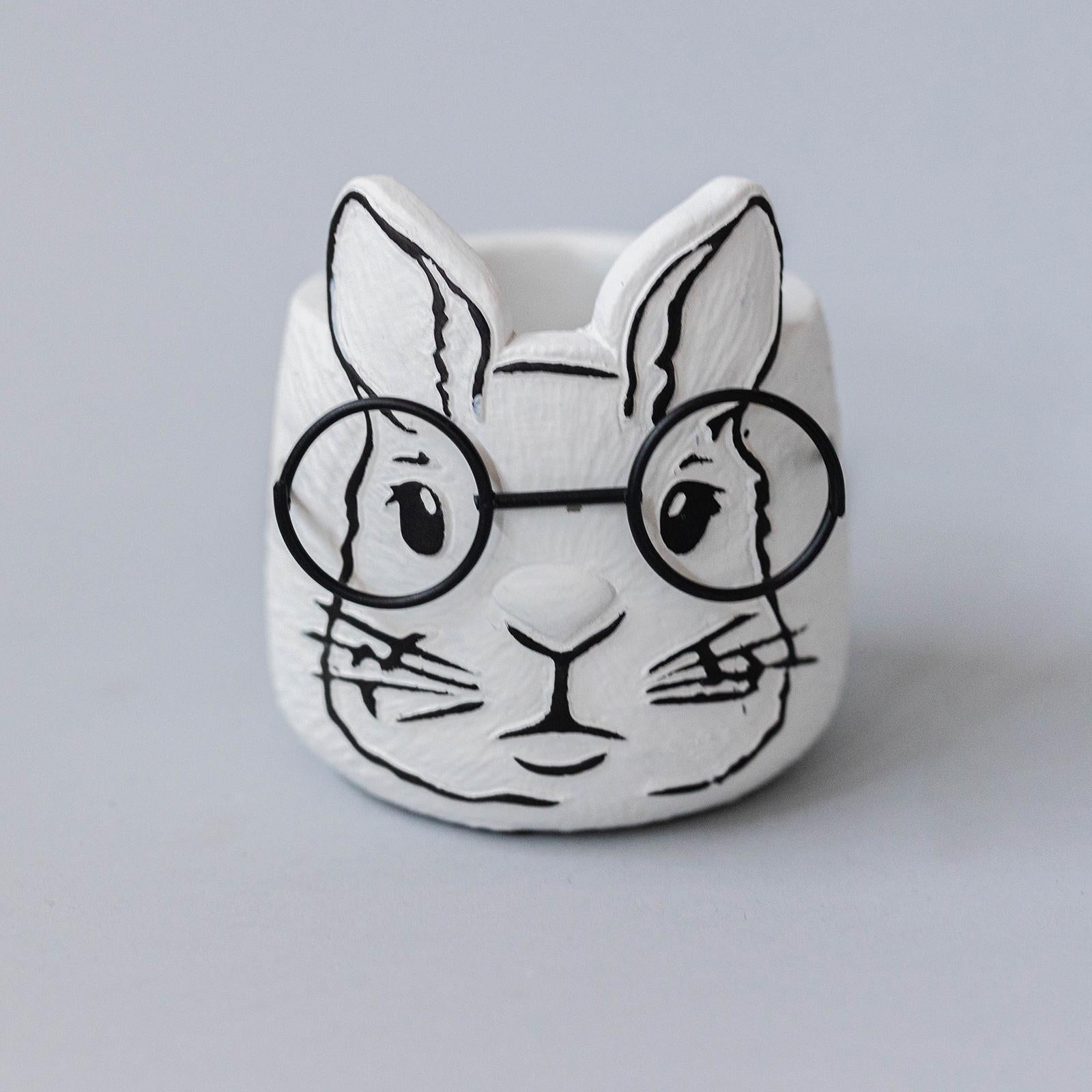 Cement Rabbit Pot, Small