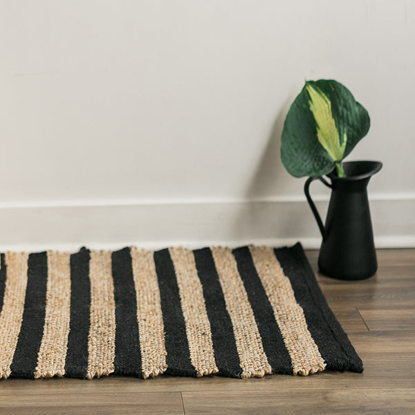 Natural Rug - Jute & Cotton Stripes