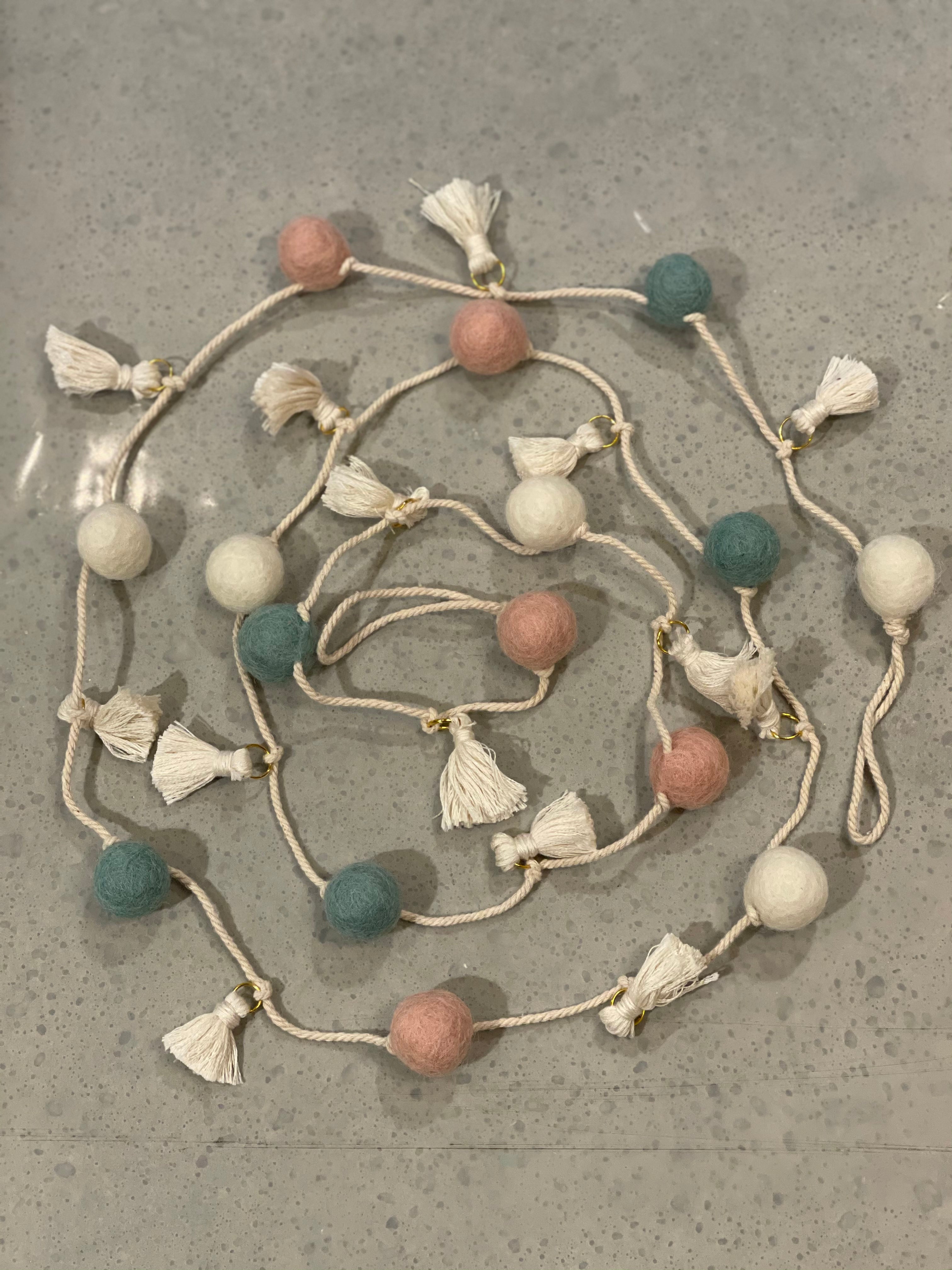 With Tasel Pom Pom Garland