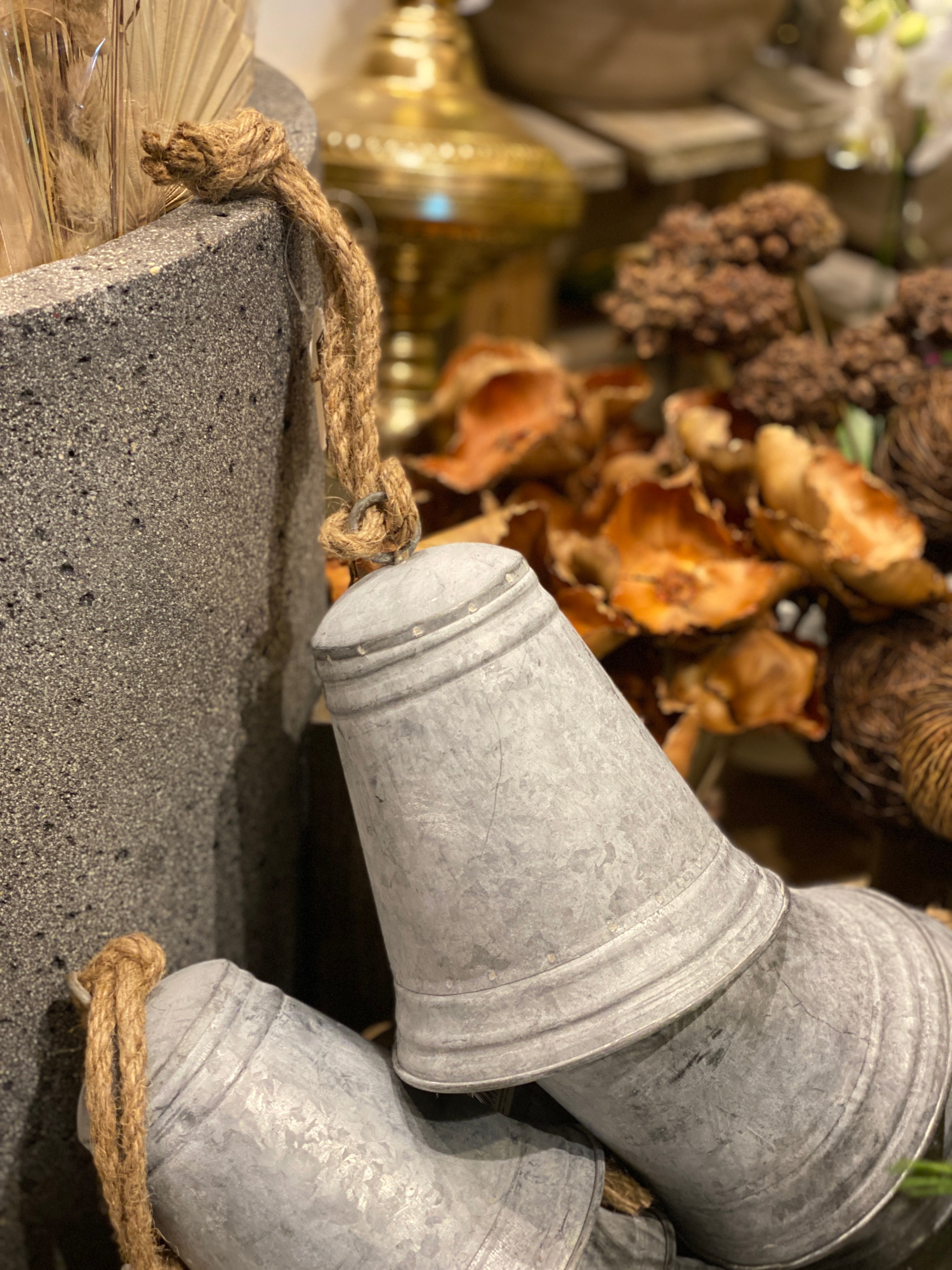 7.5" Galvanized Bell Ornament