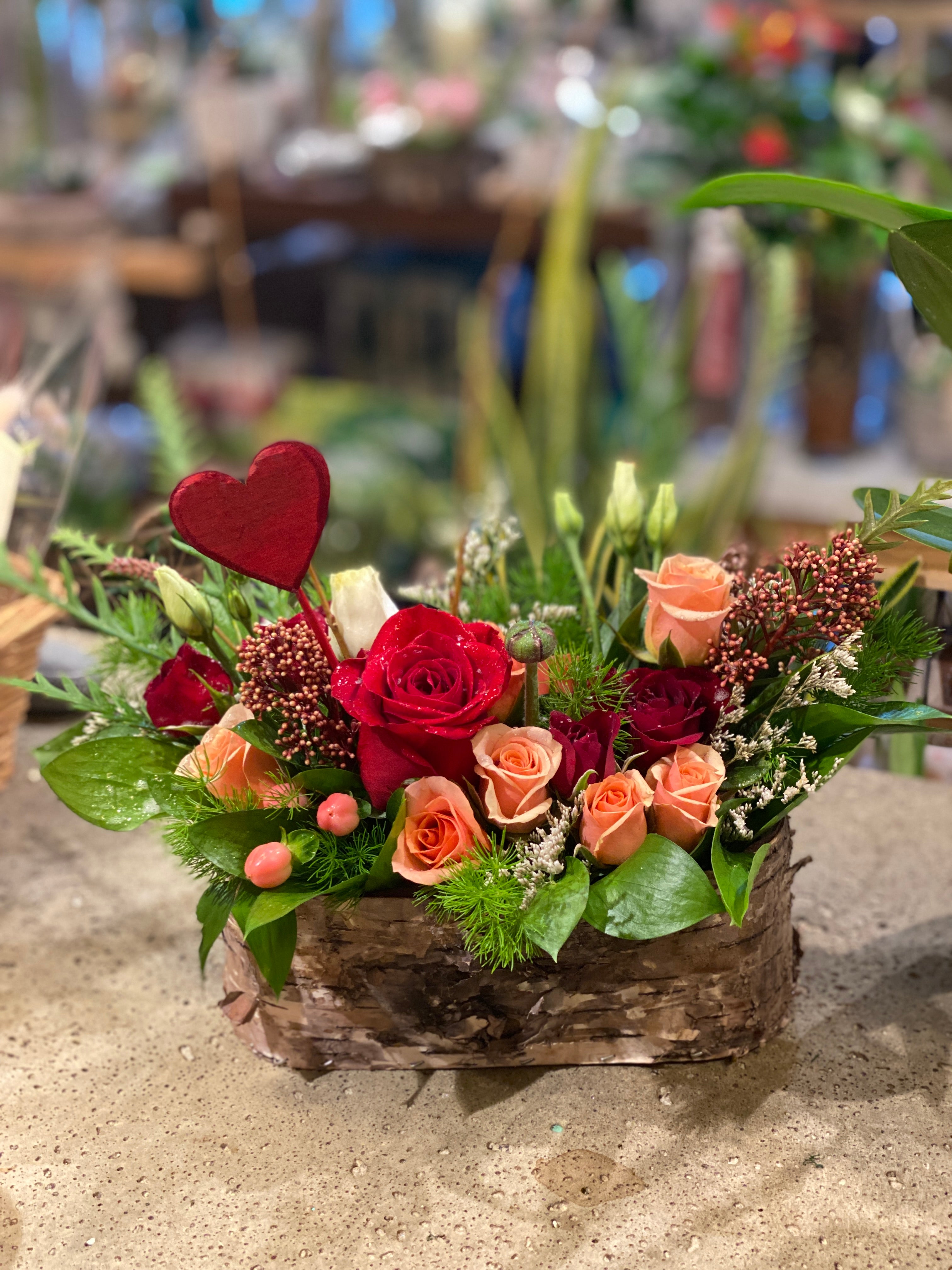 Flower Garden in birch pot