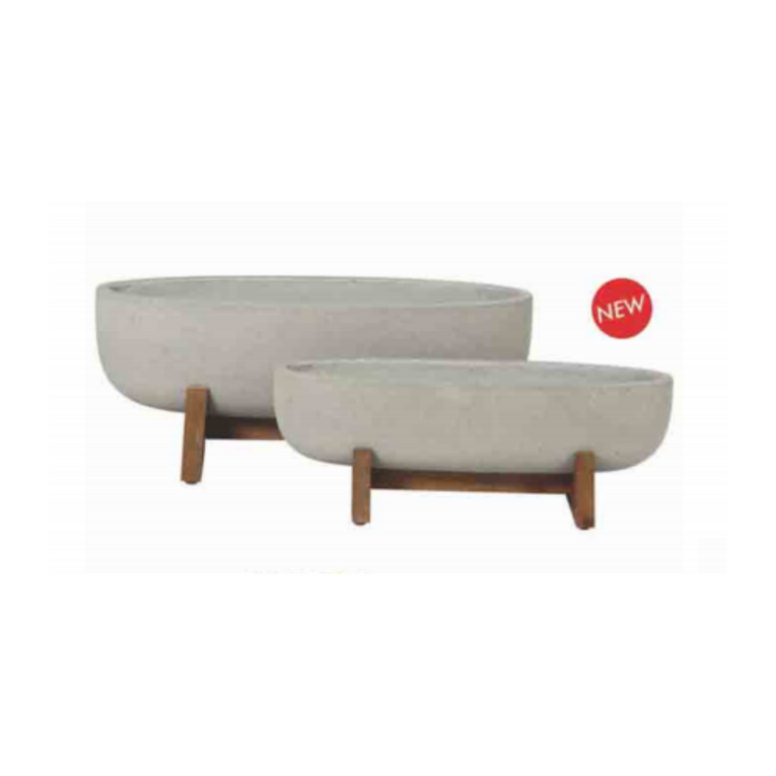 Ficonstone outdoor planter with wood leg