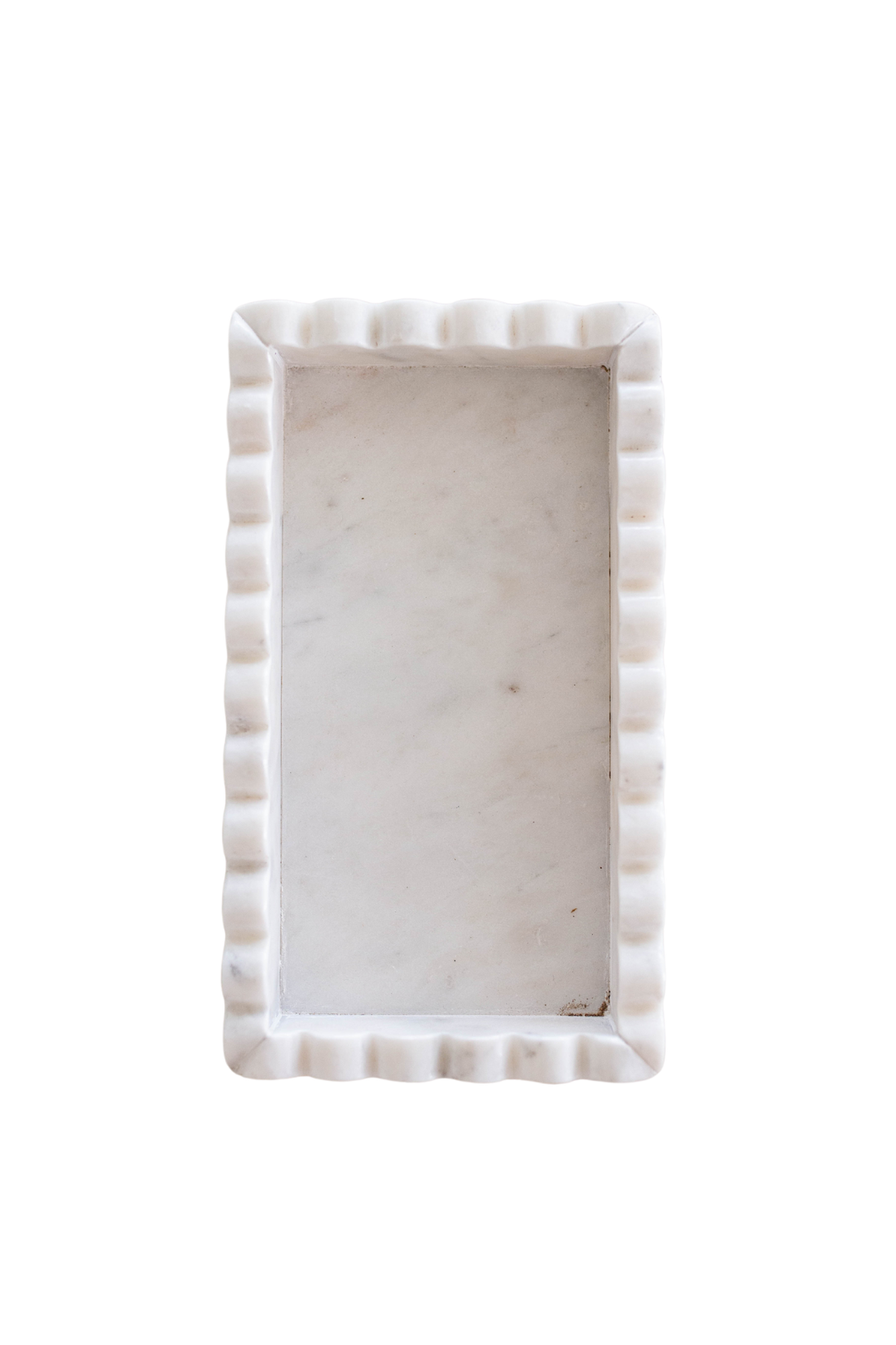 White Marble Scalloped Bridge Tray