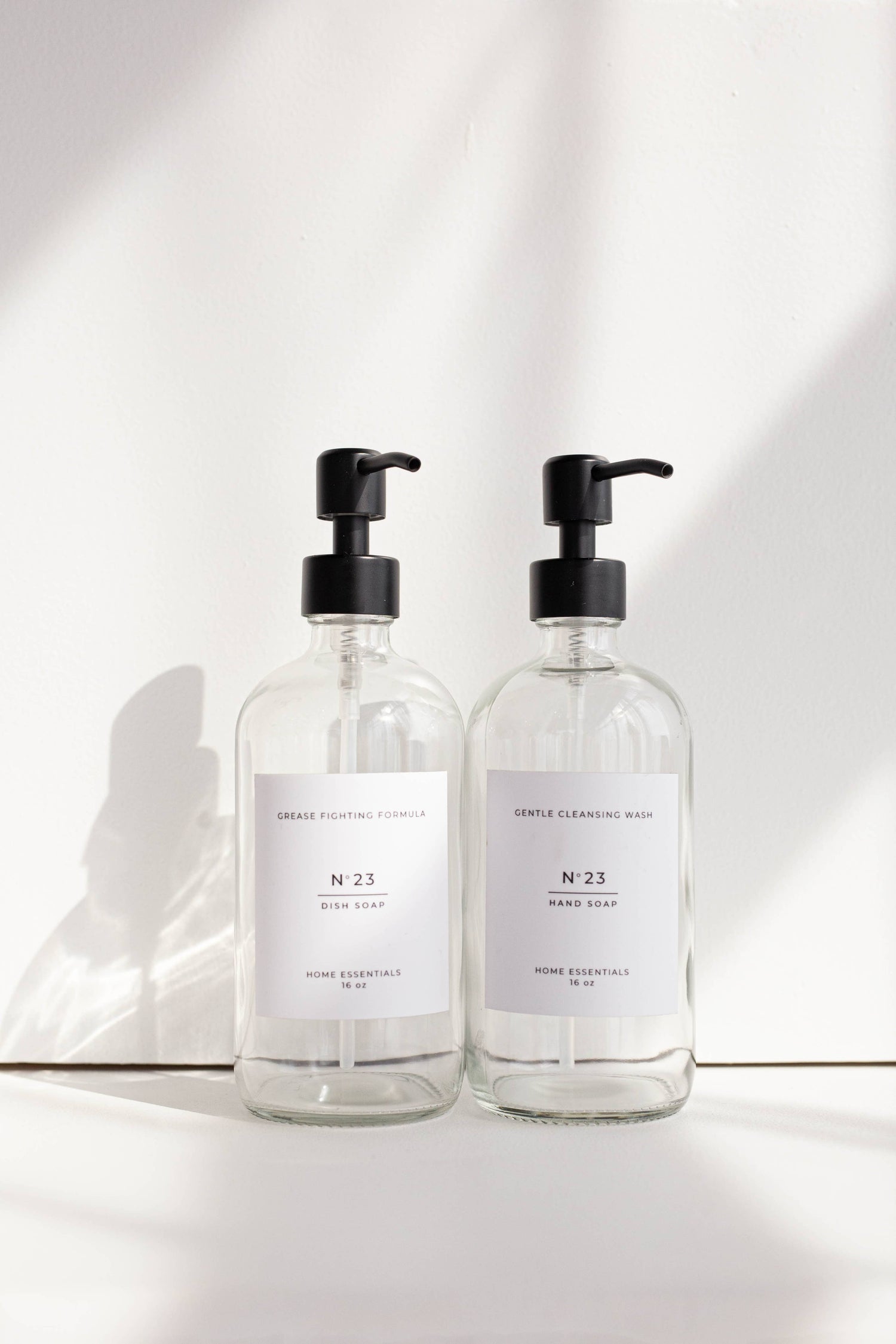One Clear Soap Bottle Dispenser with Label- Hand Soap