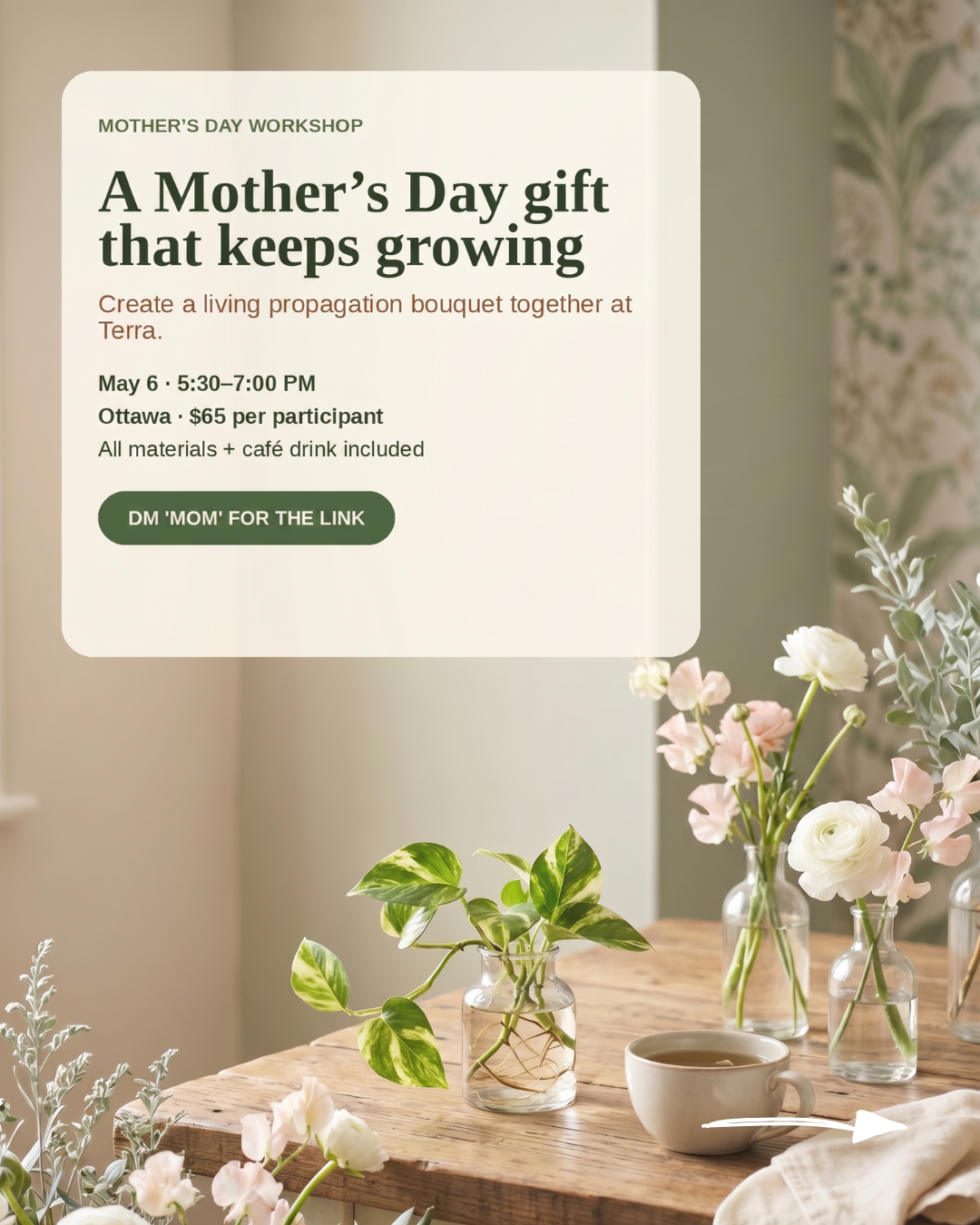 Mother’s Day Propagation Bouquet Workshop-May 6