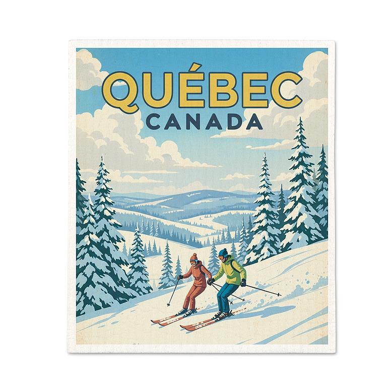 Scenic Quebec Winter Dishcloth