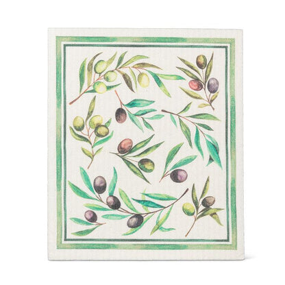 Olives &amp; Leaves Dishcloth