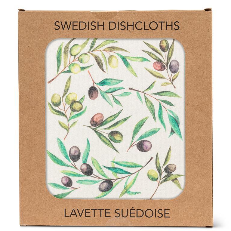 Olives &amp; Leaves Dishcloth