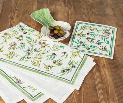 Olives &amp; Leaves Dishcloth