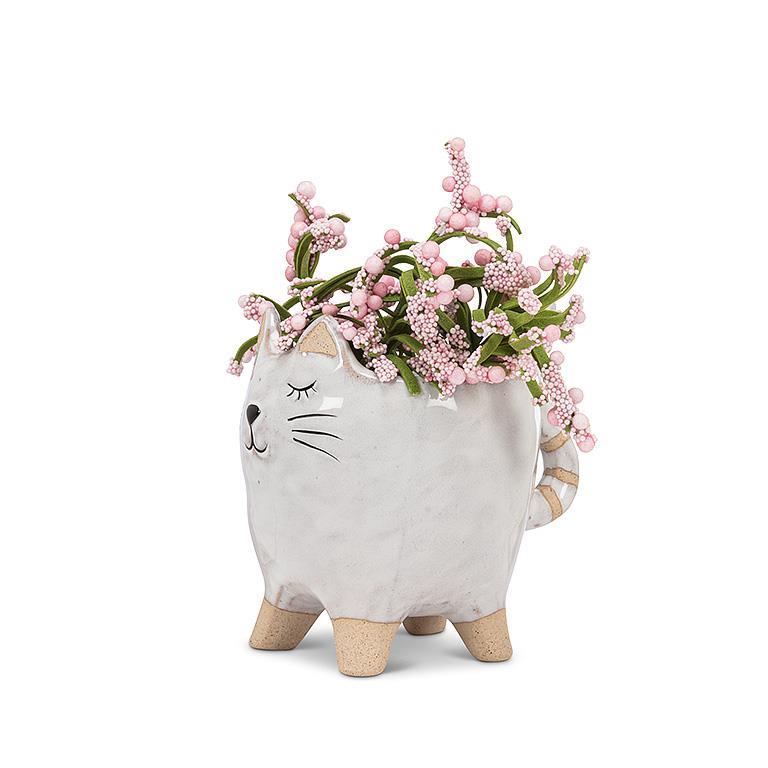 Small Cat with Tail Planter 4"L