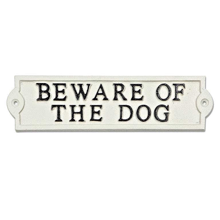 &quot;Beware of the Dog&quot; Cast Iron Sign