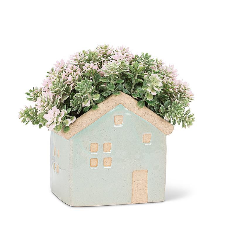 Sm House Planter-Aqua