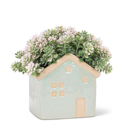 Sm House Planter-Aqua