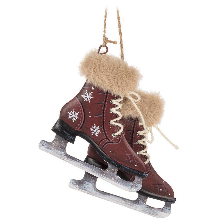 Skates with Fur Trim Ornament