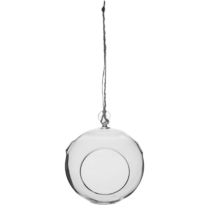 5.25&quot; Round Glass Hanging Terrarium