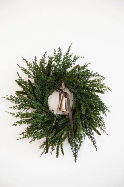 Mini-Norfolk &amp; Cypress Real Touch Mix Christmas Wreath