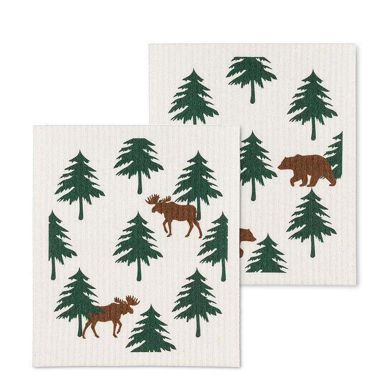 Moose &amp; Bear Dishcloths. Set of 2