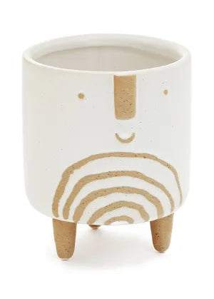 Cera Face White-Tan Planter