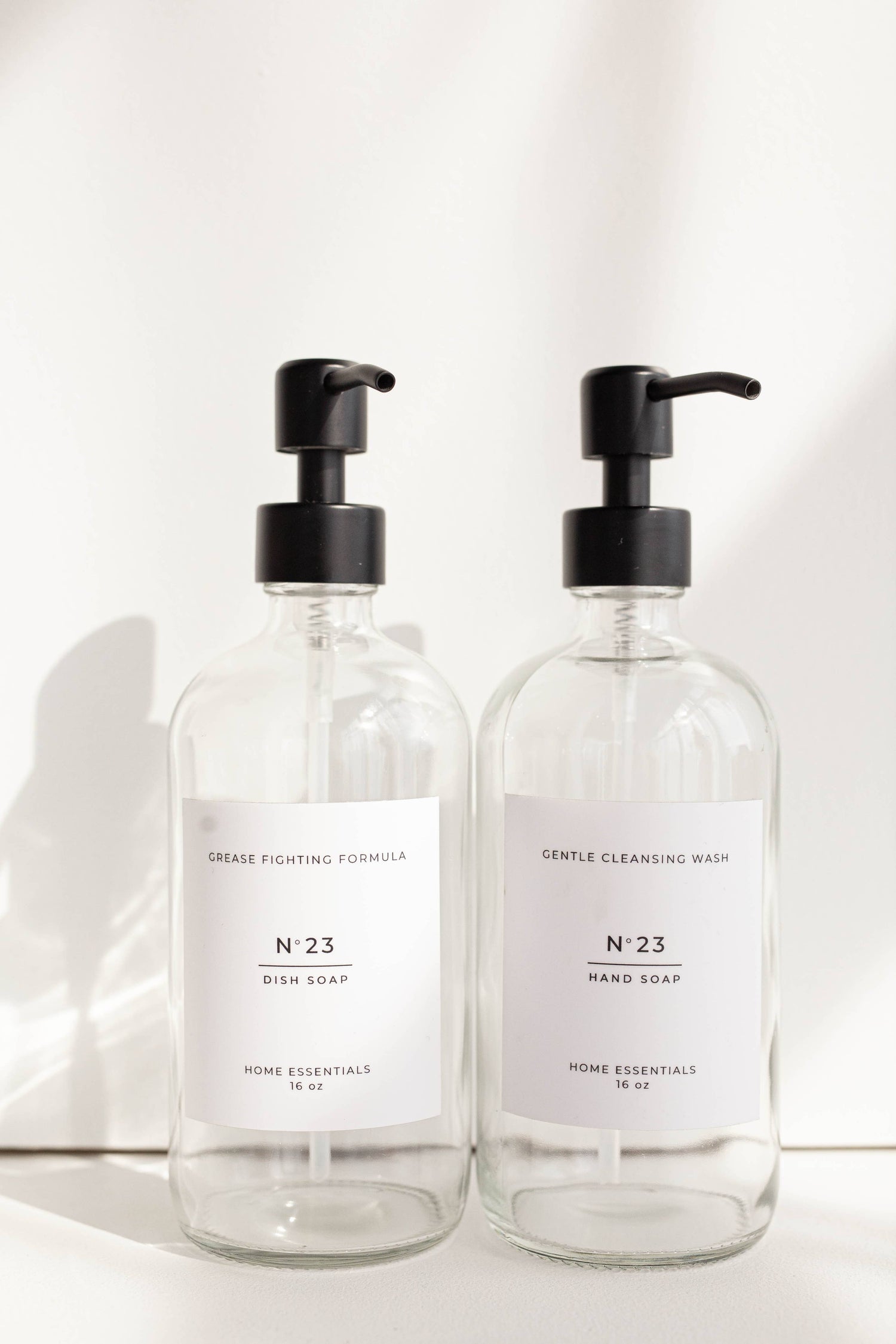 One Clear Soap Bottle Dispenser with Label- Hand Soap
