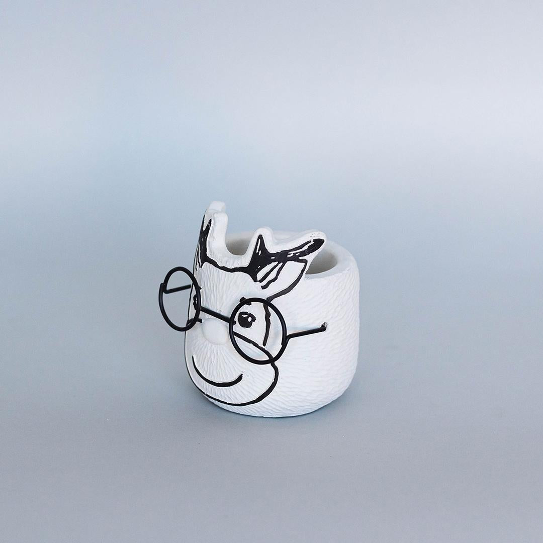 Cement Flower Pot, Deer