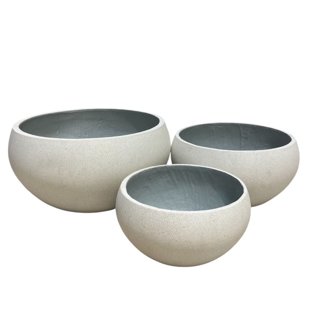 ROUND FICONSTONE POT - WHITE