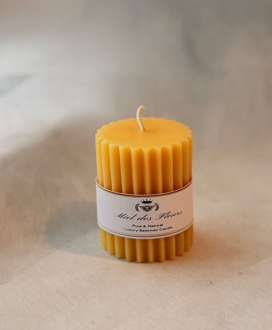 Beeswax Fluted Candle