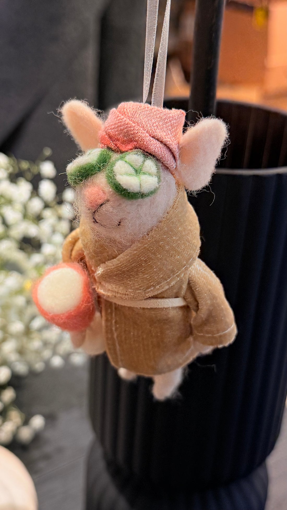 Spa Mouse Ornament 5&quot;H