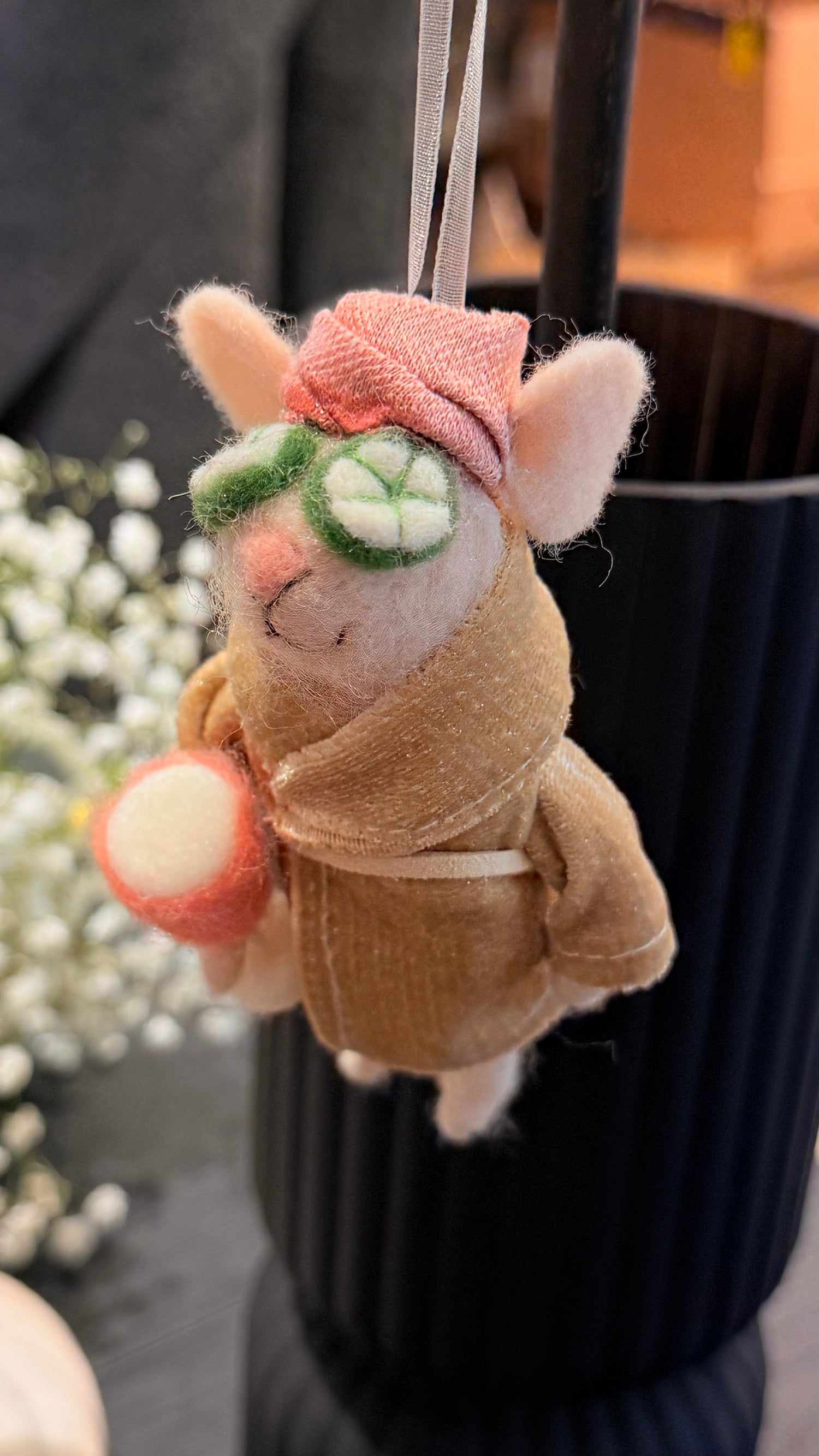 Spa Mouse Ornament 5&quot;H