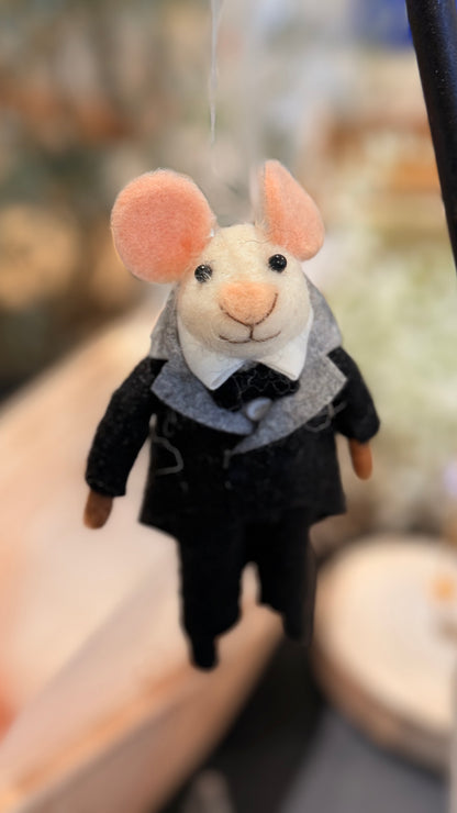 Groom Mouse Ornament 5&quot;H