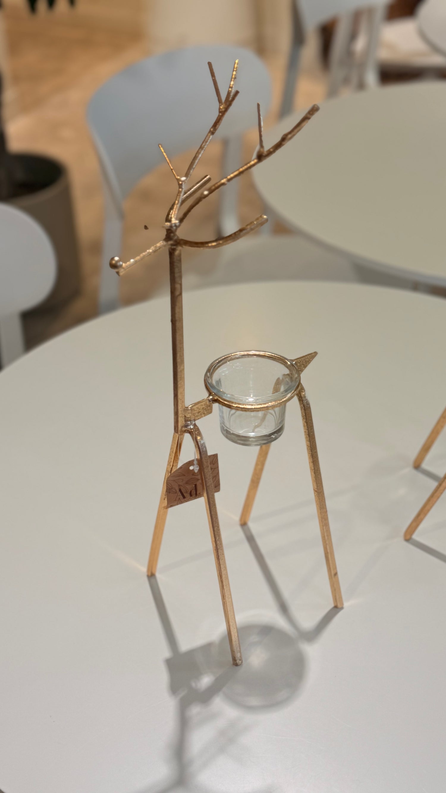 CANDLE HOLDER Deer-Gold