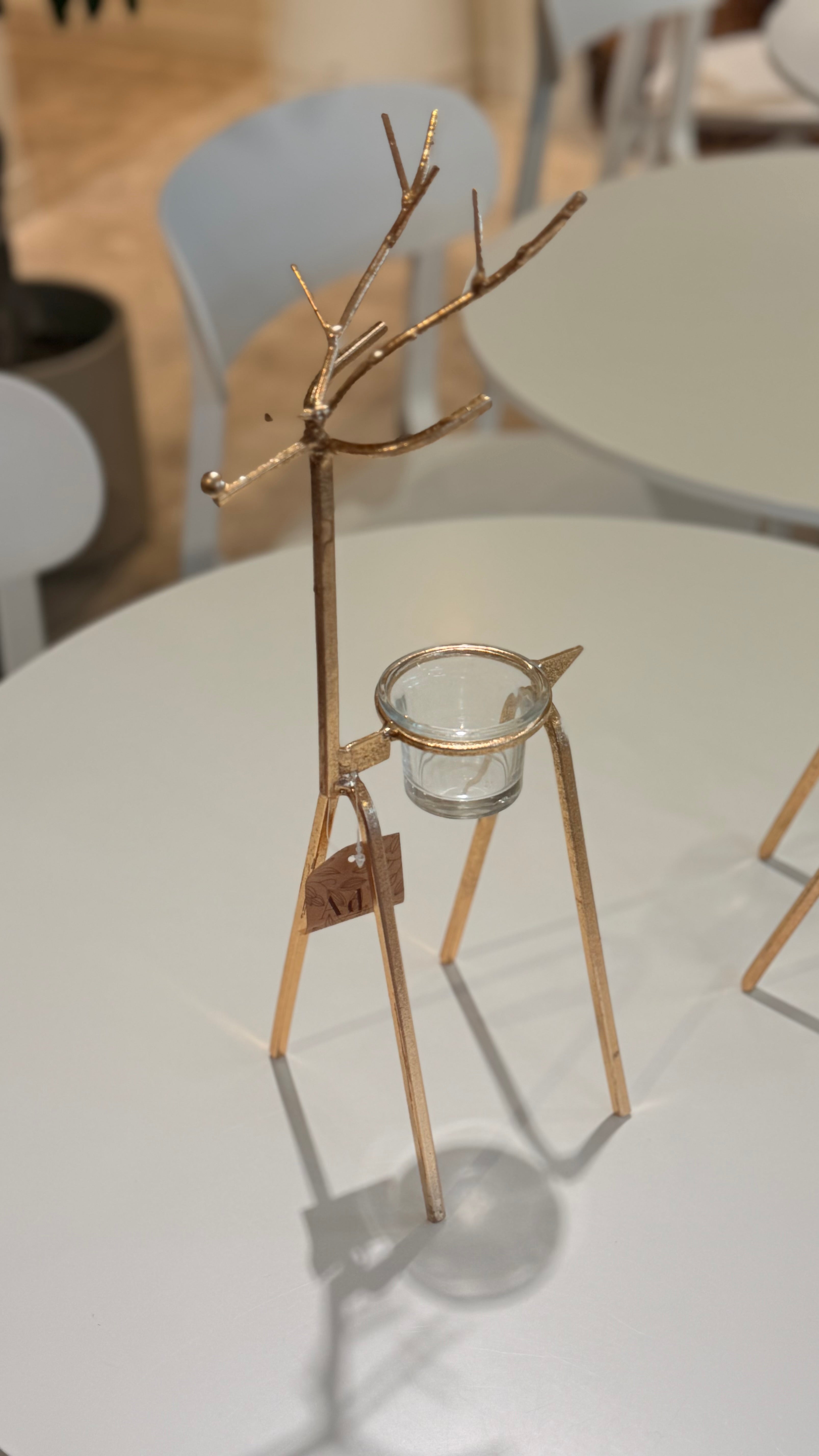 CANDLE HOLDER Deer-Gold