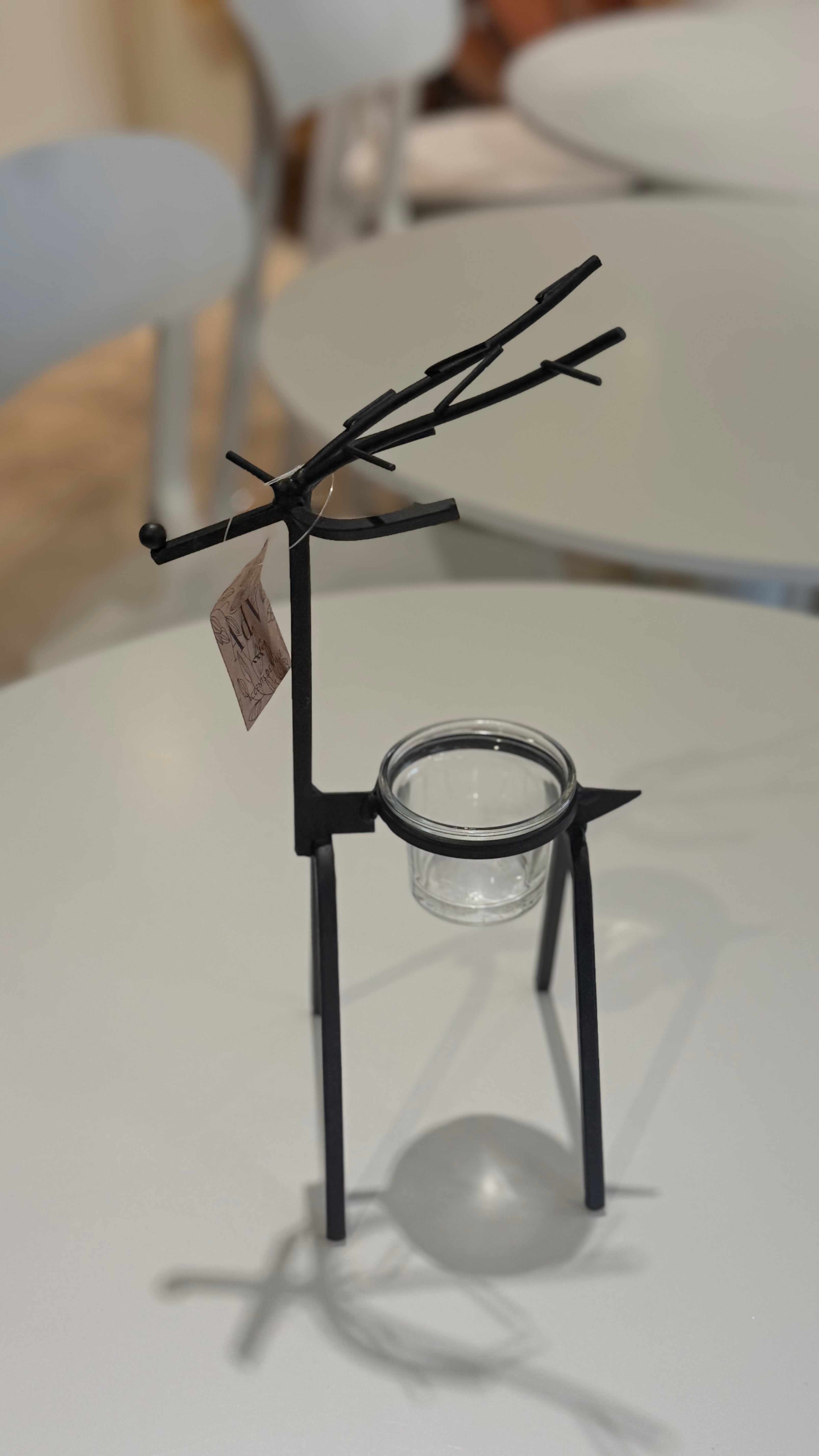 CANDLE HOLDER Deer-Black
