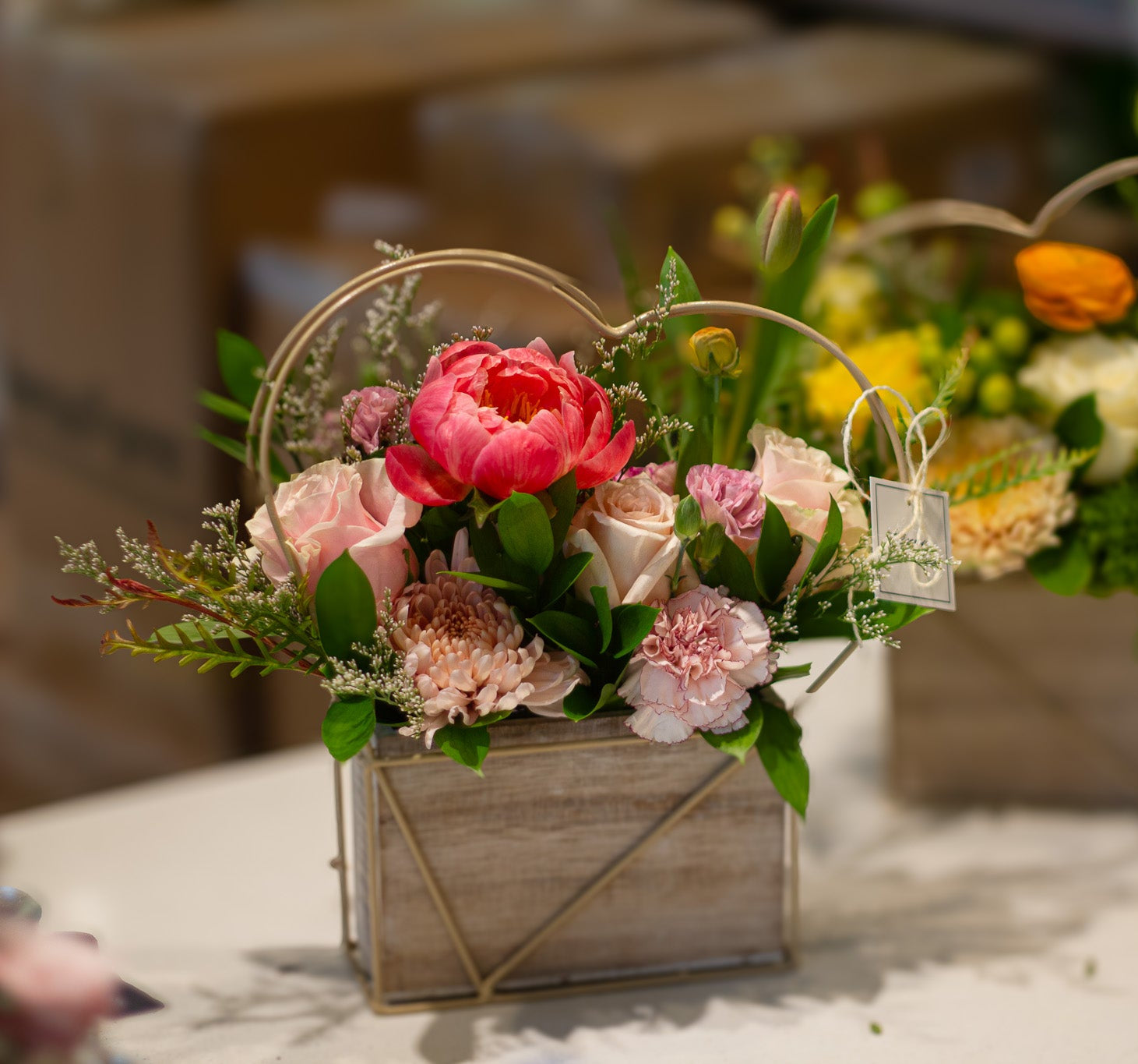 Handle With Love- Rustic Heart Wood Basket